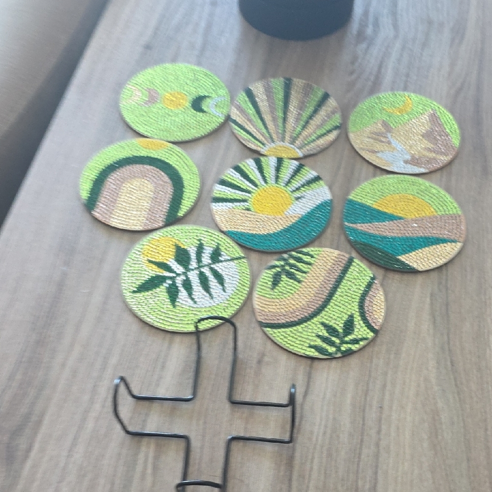 Colorful Woven Coaster Set - Picture 7 of 10